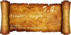 Tolmár Gergő névjegykártya